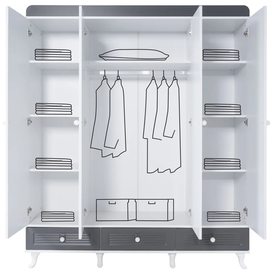 2KA Aqua Fame 4 Kapılı Dolap