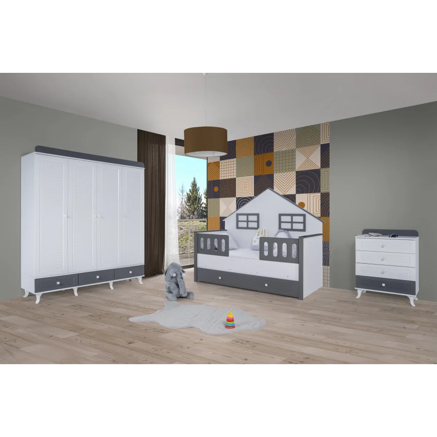 2KA Aqua Fame Montessori 4 Kapılı Dolaplı Bebek Odası