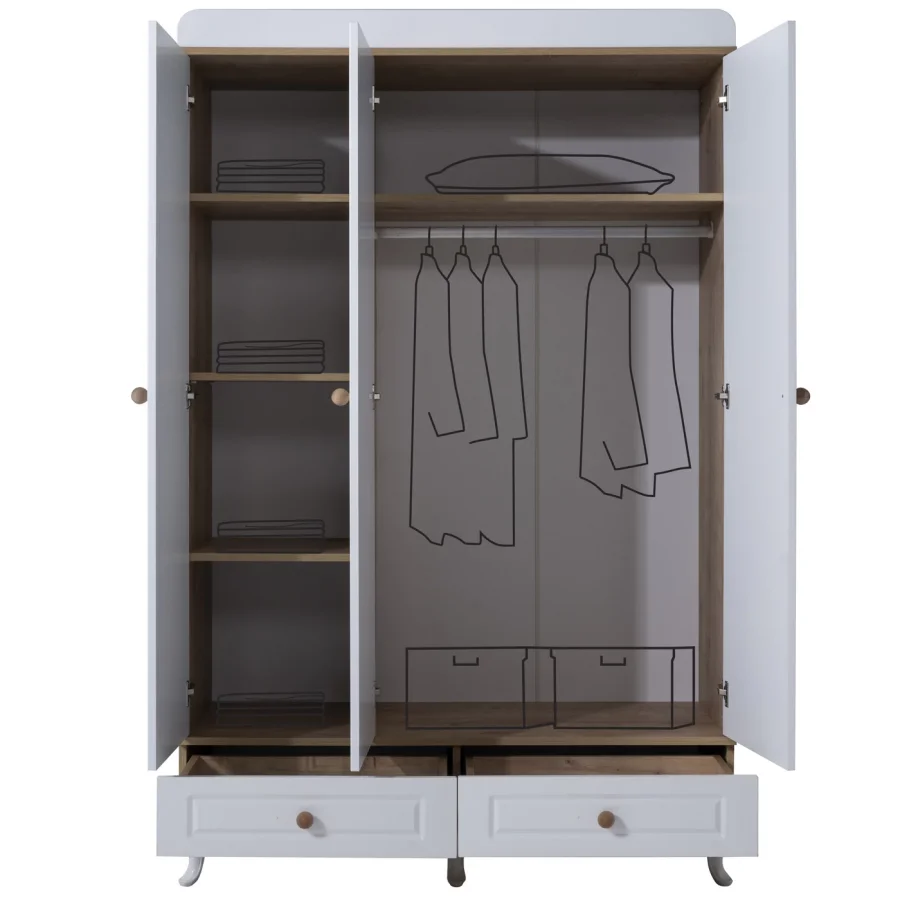 2KA Babylone 3 Kapılı Dolap