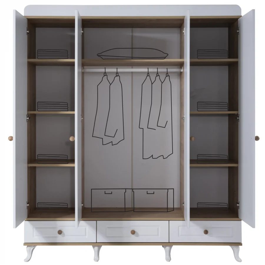 2KA Babylone 4 Kapılı Dolap