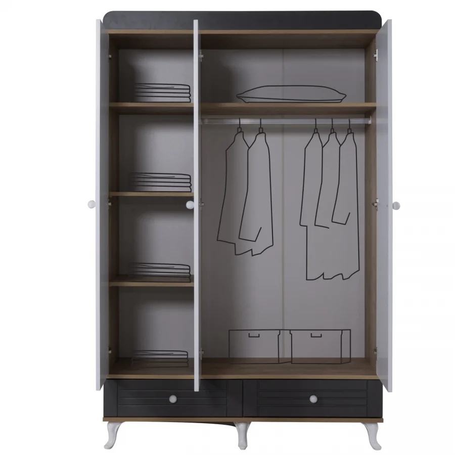 2KA Bonny Fame 3 Kapılı Dolap