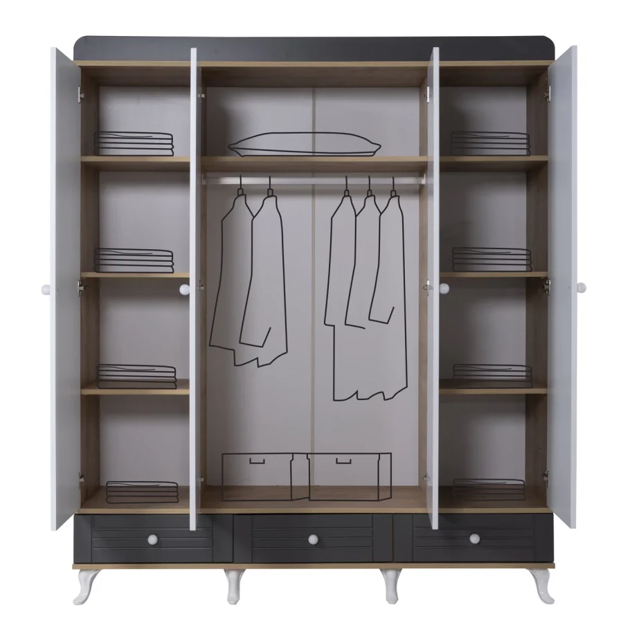 2KA Bonny Fame 4 Kapılı Dolap