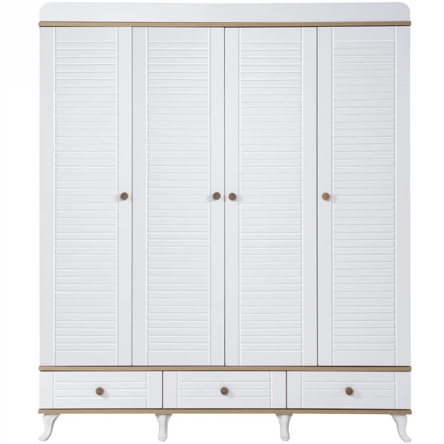 2KA Bonny White 4 Kapılı Dolap