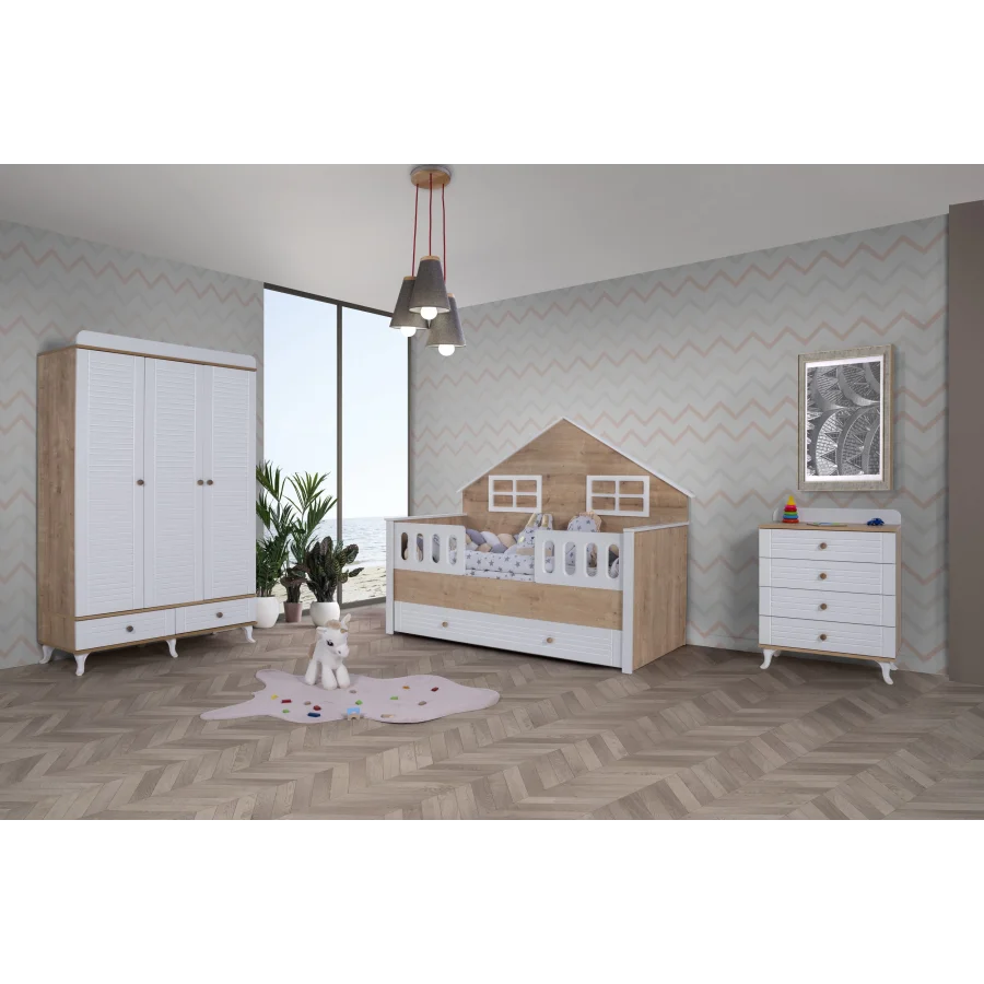 2KA Bonny White Montessori Çocuk Odası Takımı