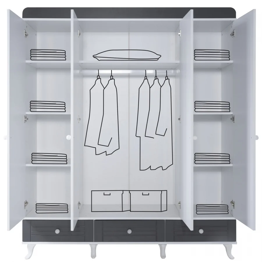 2KA Cover Fame 4 Kapılı Dolap