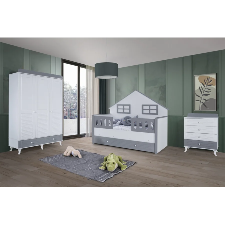 2KA Cover Grey Montessori Çocuk Odası Takımı