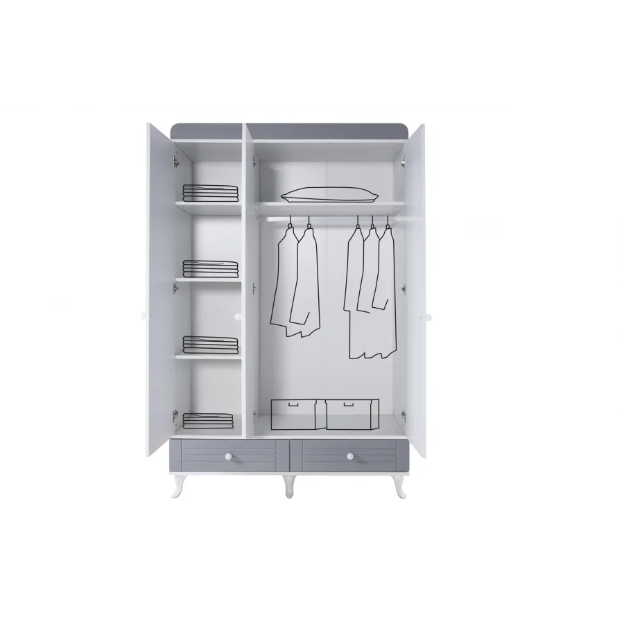 2KA Cover Grey Sedir Karyolalı Çocuk Odası Takımı