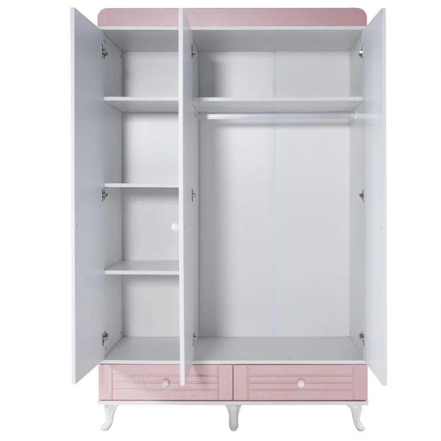 2KA Cover Pink 3 Kapılı Dolap