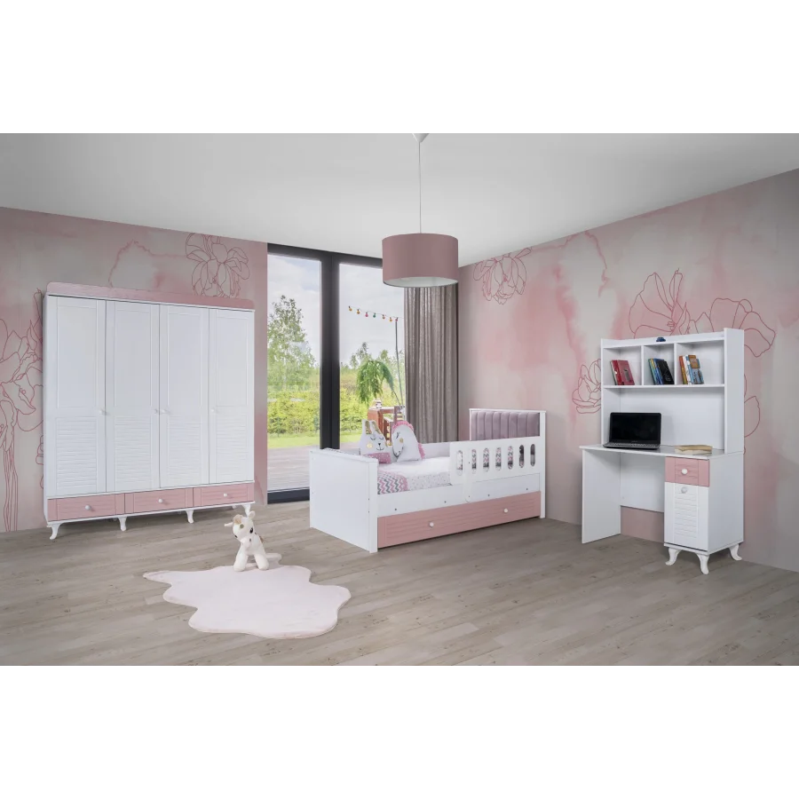 2KA Cover Pink 4 Kapılı Karyolalı Çocuk Odası Takım