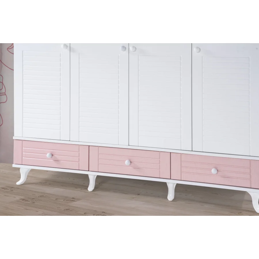 2KA Cover Pink 4 Kapılı Karyolalı Çocuk Odası Takım