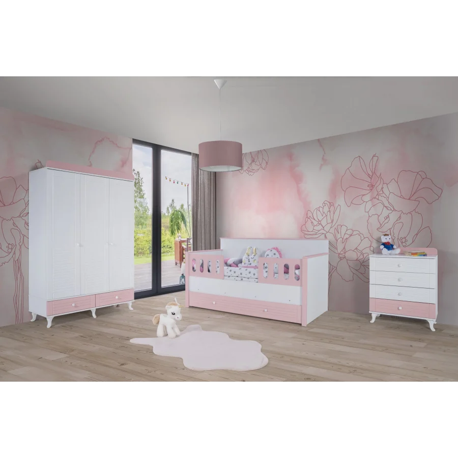 2KA Cover Pink Sedir Karyolalı Çocuk Odası Takımı