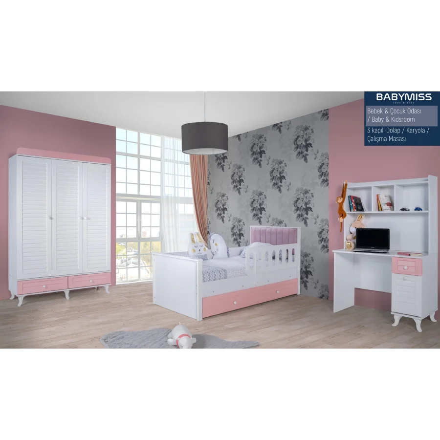 2KA Goody Pink Çalışma Masalı Bebek ve Çocuk Odası Takımı