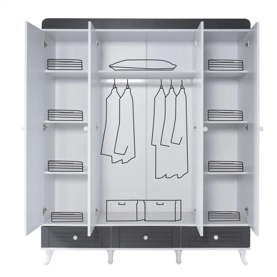 2KA Joy Fame 4 Kapılı Dolap