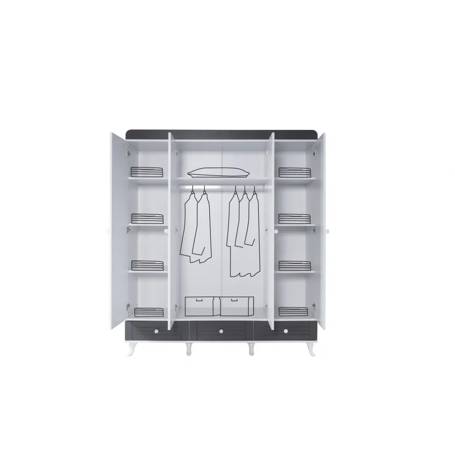 2KA Joy Fame 4 Kapılı Karyolalı Çocuk Odası Takımı