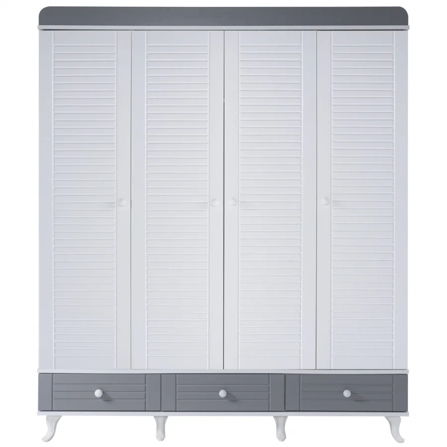 2KA Joy Gray 4 Kapılı Dolap