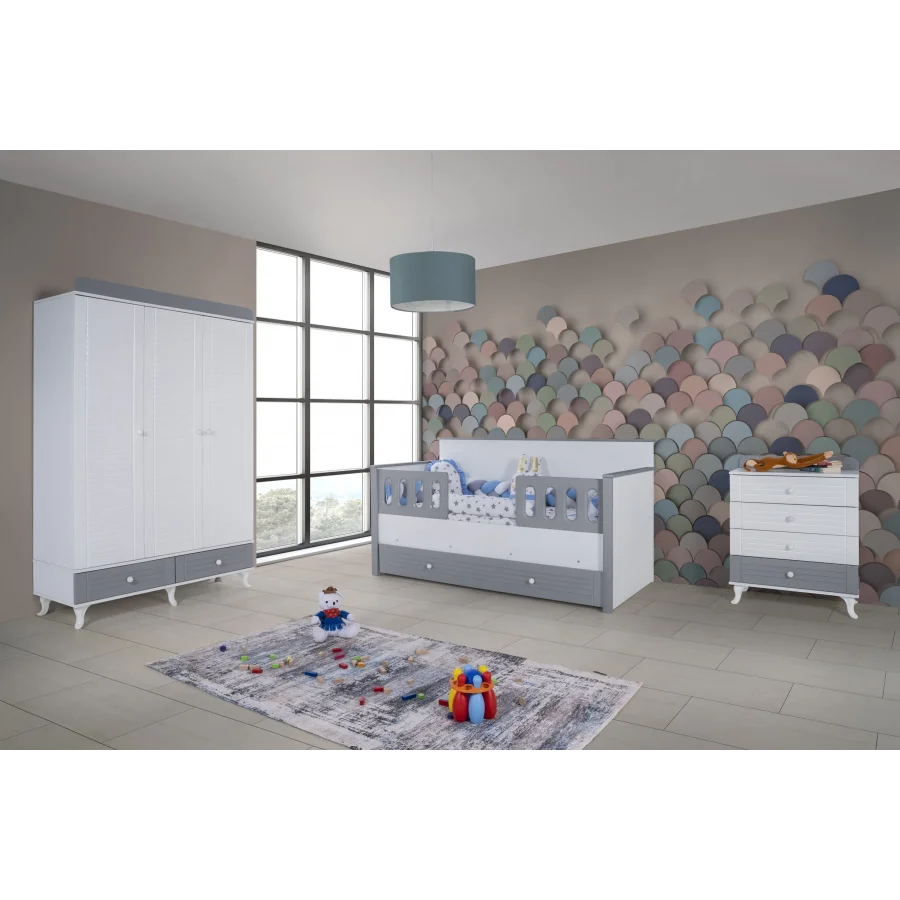 2KA Joy Gray Sedir Karyolalı Çocuk Odası Takımı