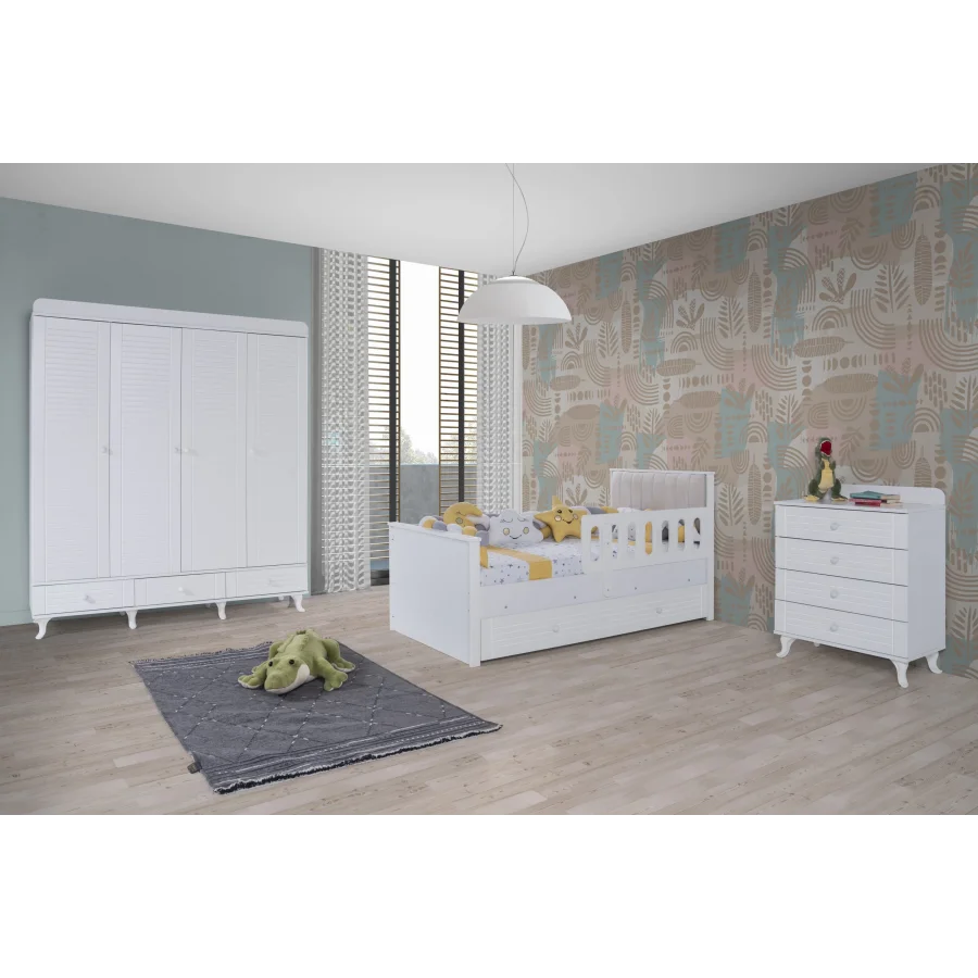 2KA Joy White 4 Kapılı Karyolalı Çocuk Odası Takımı