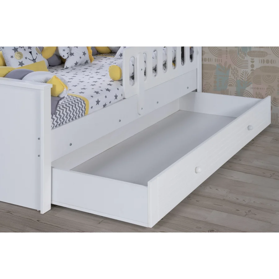 2KA Joy White Yavru Yataklı Kapitoneli Karyola