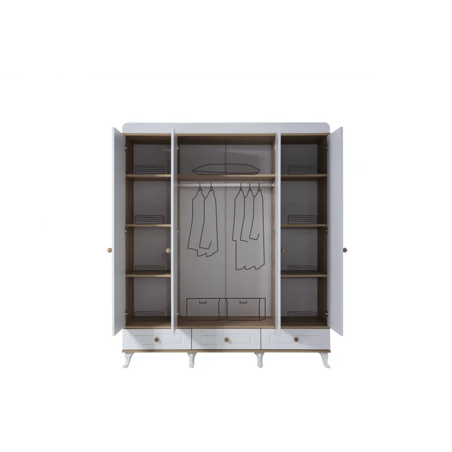 2KA Line 4 Kapılı Karyolalı Çocuk Odası Takımı