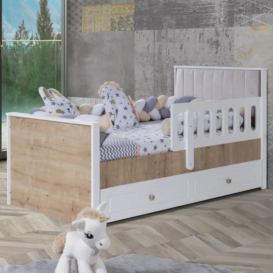 2KA Line Yavru Yataklı Kapitoneli Karyola