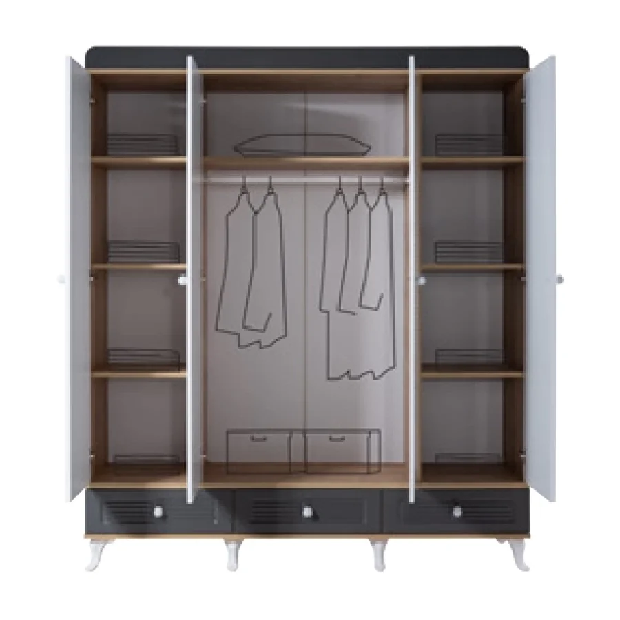 2KA Master Fame 4 Kapılı Karyolalı Çocuk Odası Takımı