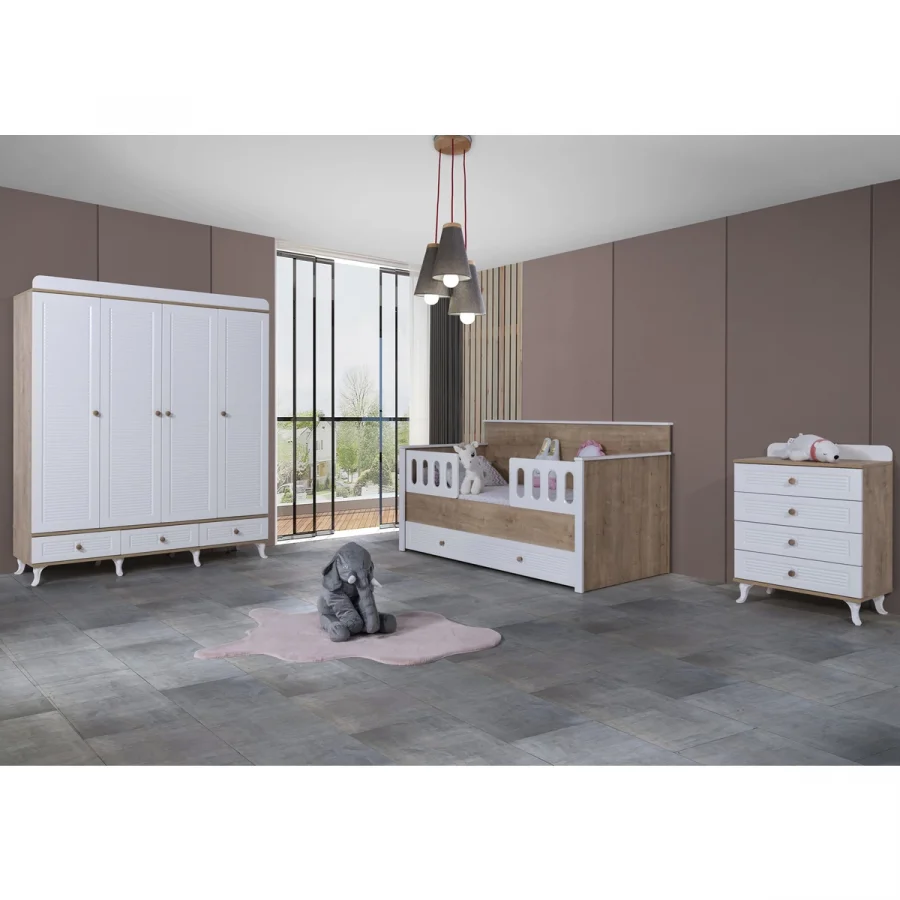2KA Master White 4 Kapılı Karyolalı Çocuk Odası Takımı