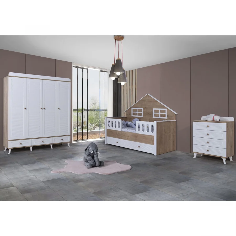 2KA Master White 4 Kapılı Montessori Çocuk Odası Takımı