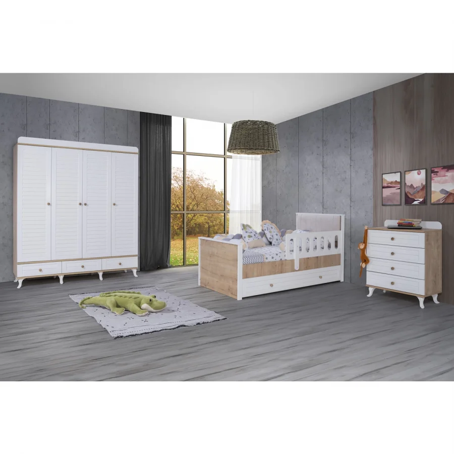2KA Moon 4 Kapılı Karyolalı Çocuk Odası Takımı