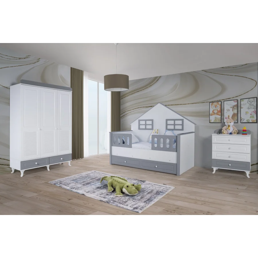 2KA New Luna Grey Montessori Çocuk Odası Takımı