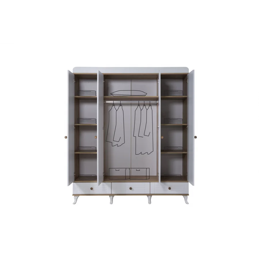 2KA Saphire 4 Kapılı Karyolalı Çocuk Odası Takımı