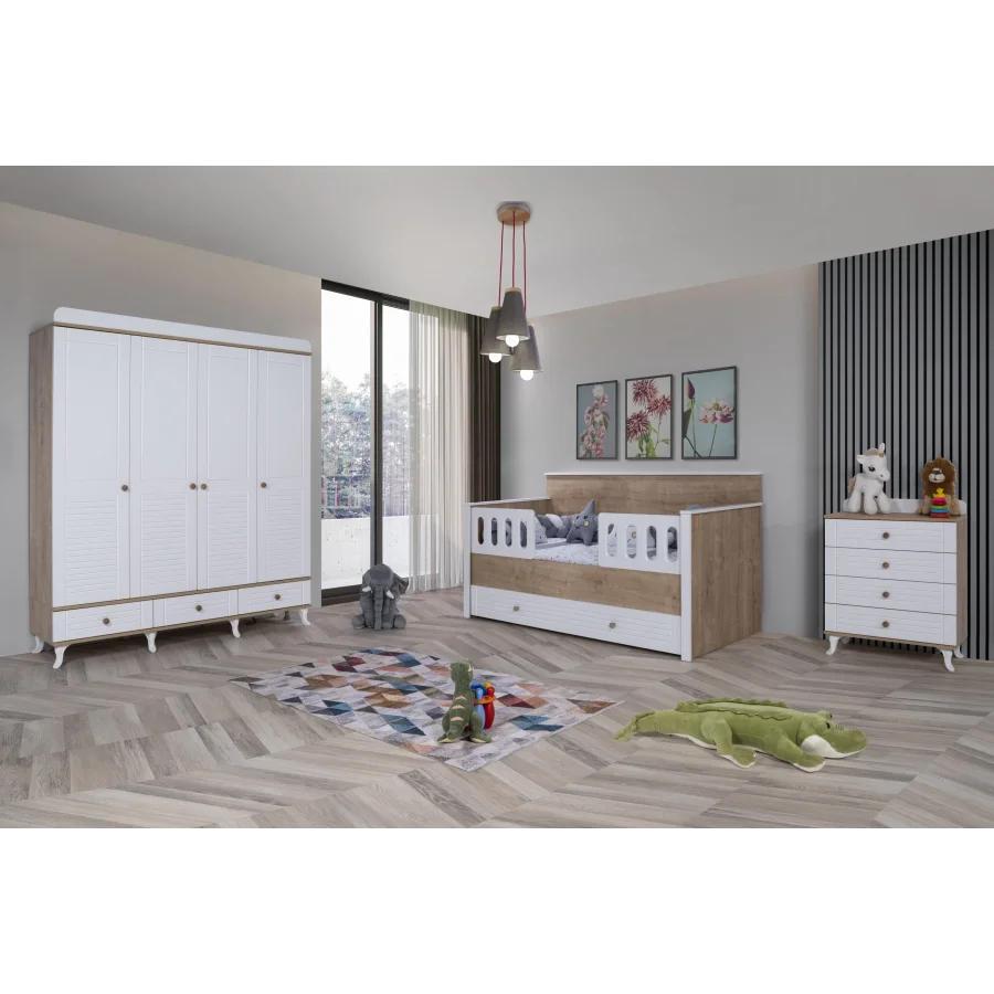 2KA Saphire 4 Kapılı Karyolalı Çocuk Odası Takımı