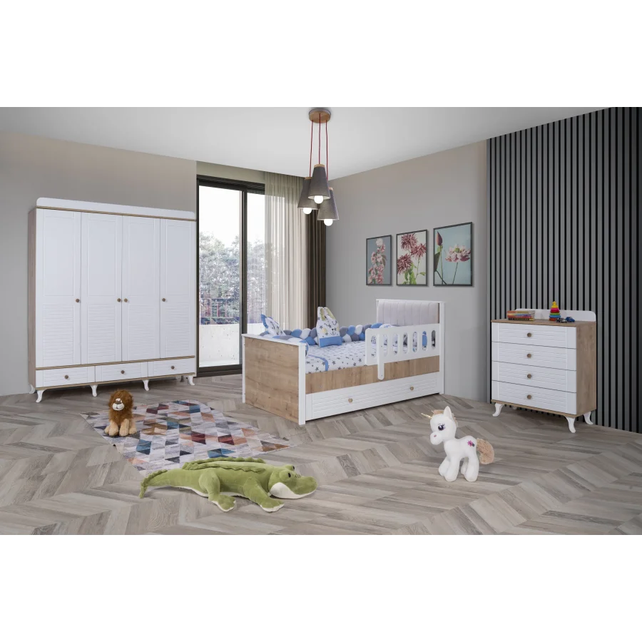 2KA Saphire 4 Kapılı Karyolalı Çocuk Odası Takımı