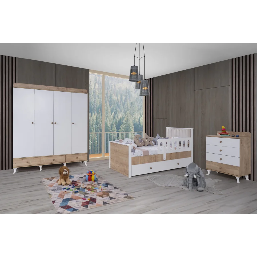 2KA Simple 4 Kapılı Karyolalı Çocuk Odası Takımı