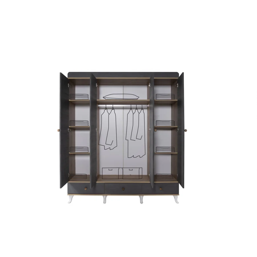 2KA Slepper 4 Kapılı Karyolalı Çocuk Odası Takımı