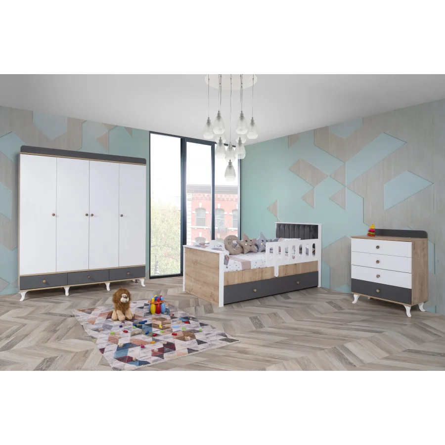 2KA Sunlight 4 Kapılı Karyolalı Çocuk Odası Takımı