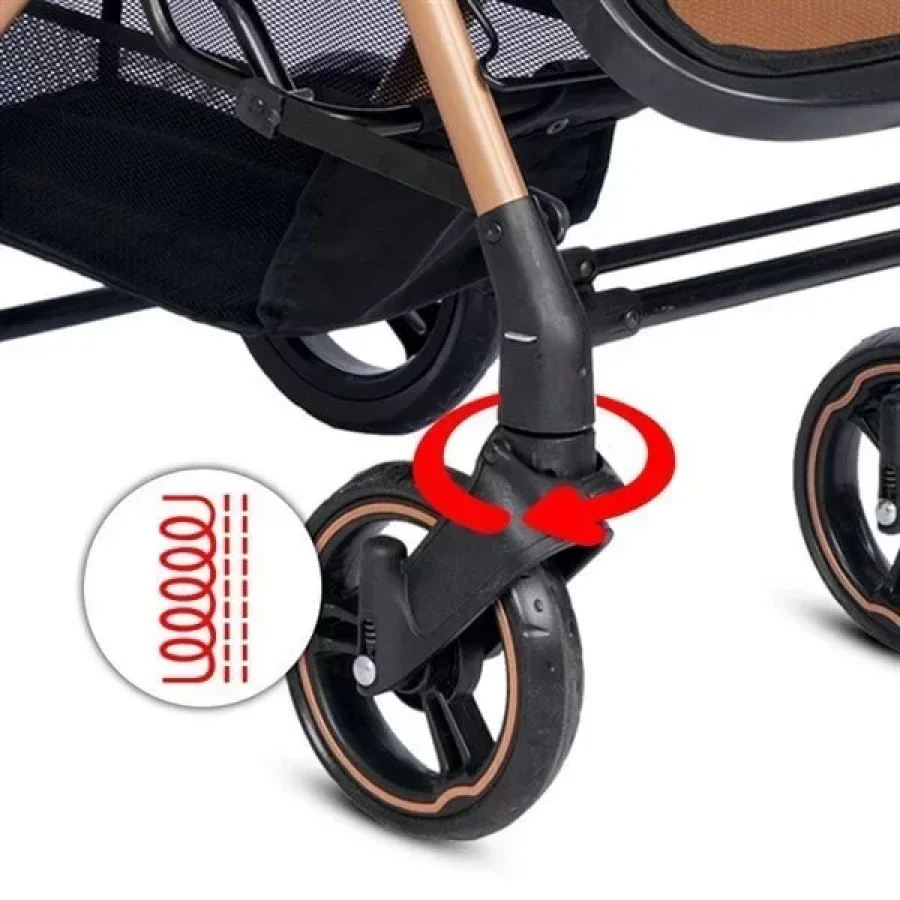 4 Baby Active Gold Plus Çift Yönlü Bebek Arabası - Gri