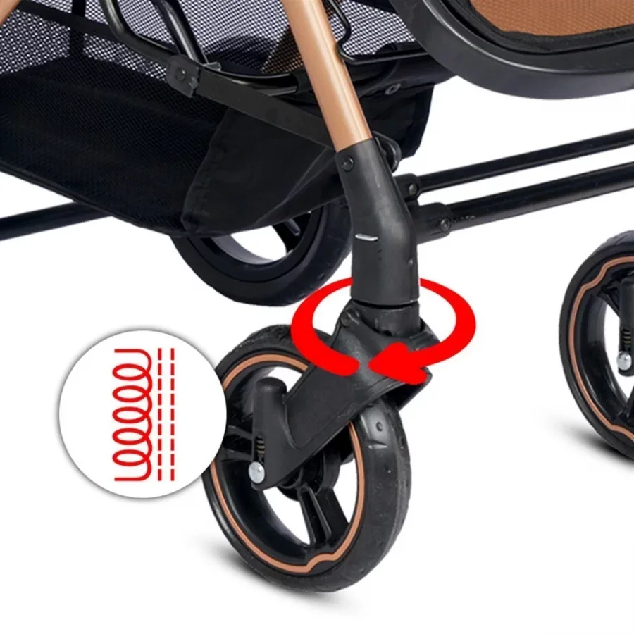 4 Baby Active Gold Plus Çift Yönlü Bebek Arabası - Kahve