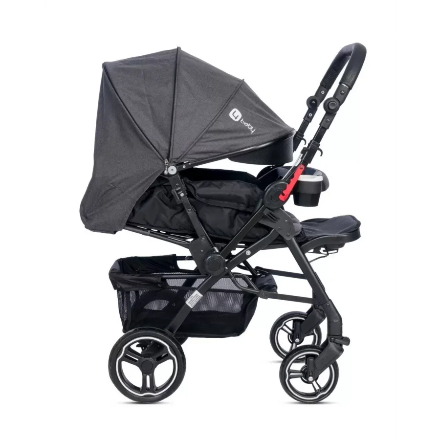 4 Baby Active Siyah Plus Çift Yönlü Bebek Arabası - Antrasit
