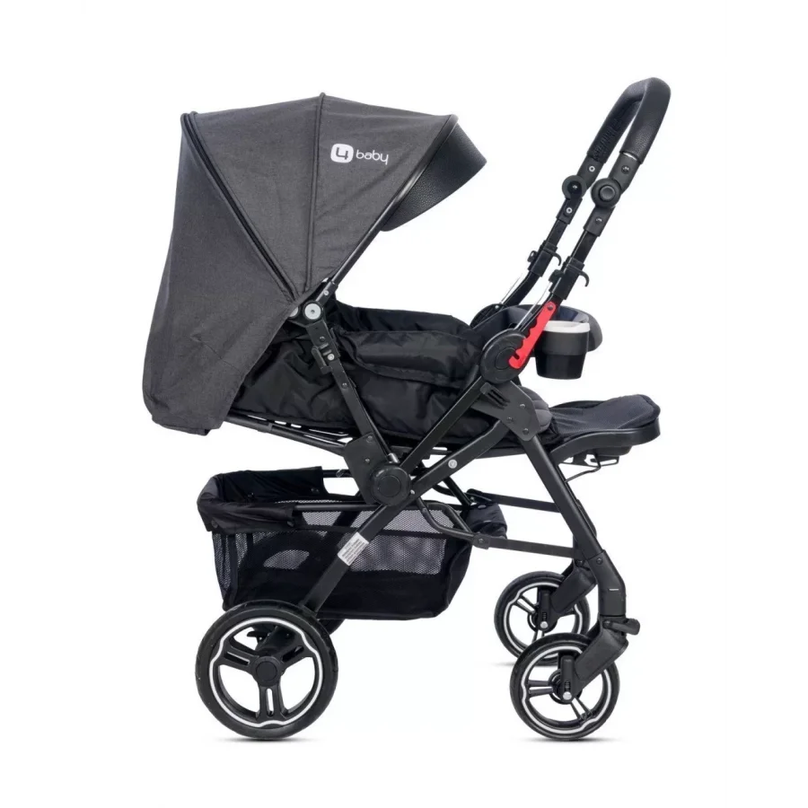 4 Baby Active Siyah Plus Çift Yönlü Bebek Arabası - Gri