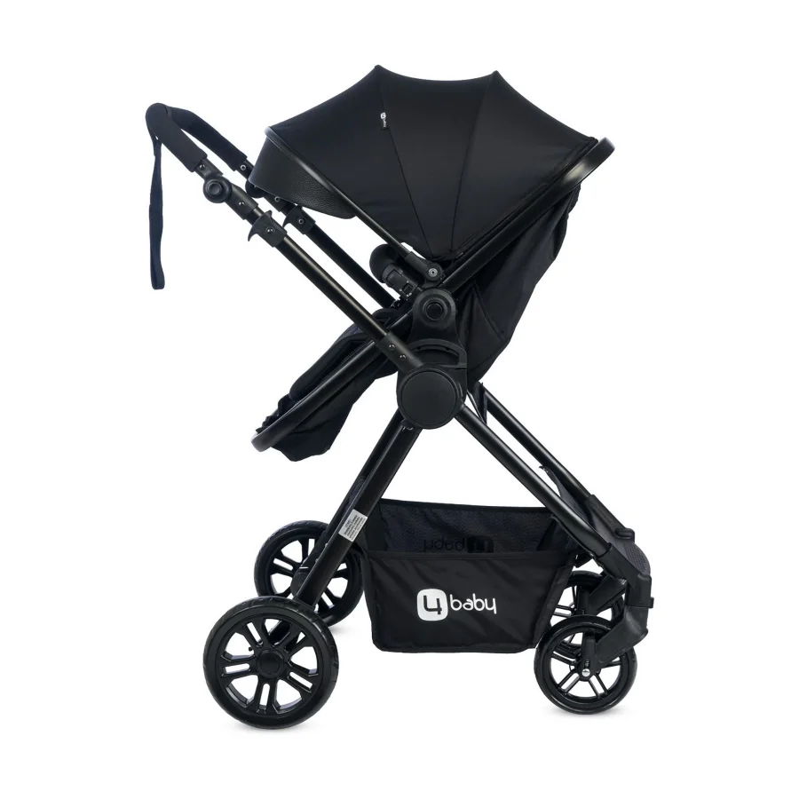 4 Baby Cool Siyah Travel Sistem Bebek Arabası- Siyah