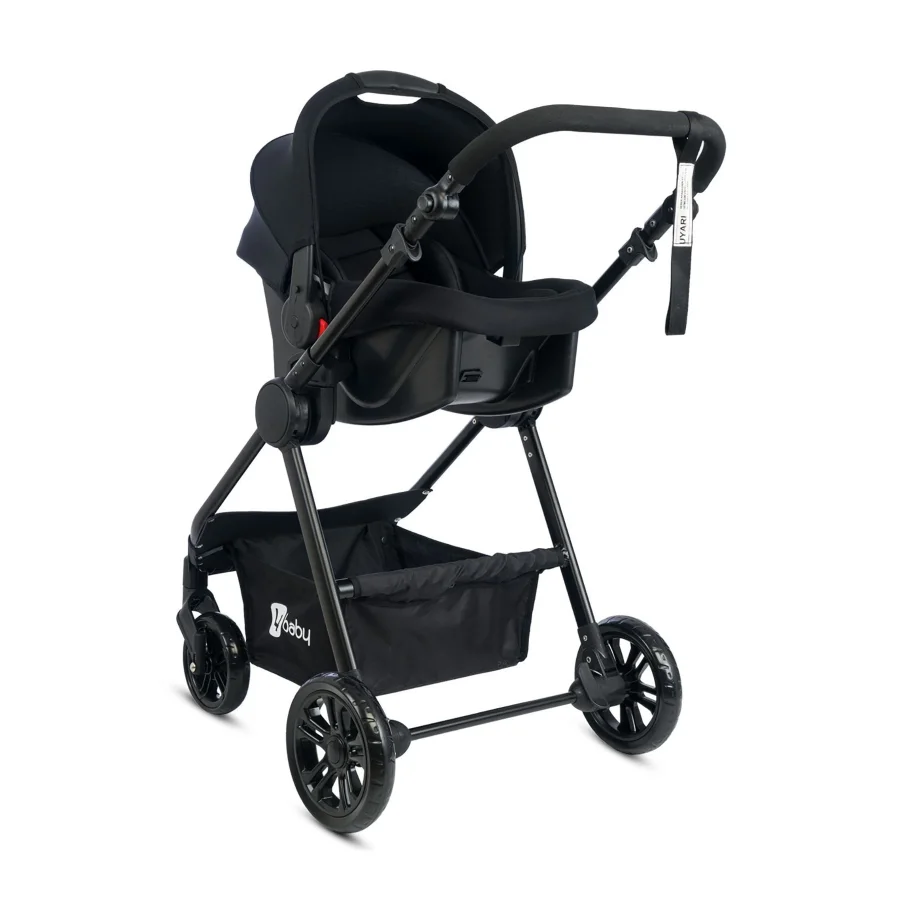 4 Baby Cool Siyah Travel Sistem Bebek Arabası- Siyah