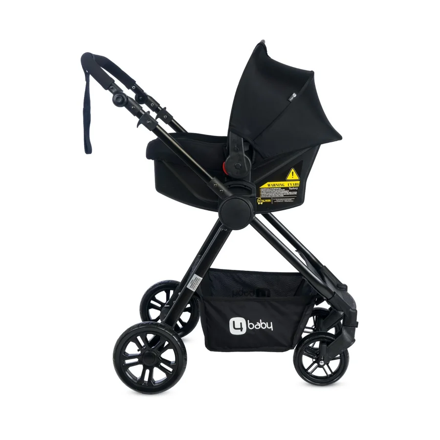 4 Baby Cool Siyah Travel Sistem Bebek Arabası- Siyah