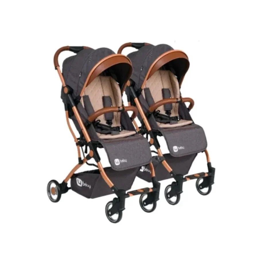 4 Baby Drone Kabin İkiz Aparatlı Bebek Arabası / Antrasit