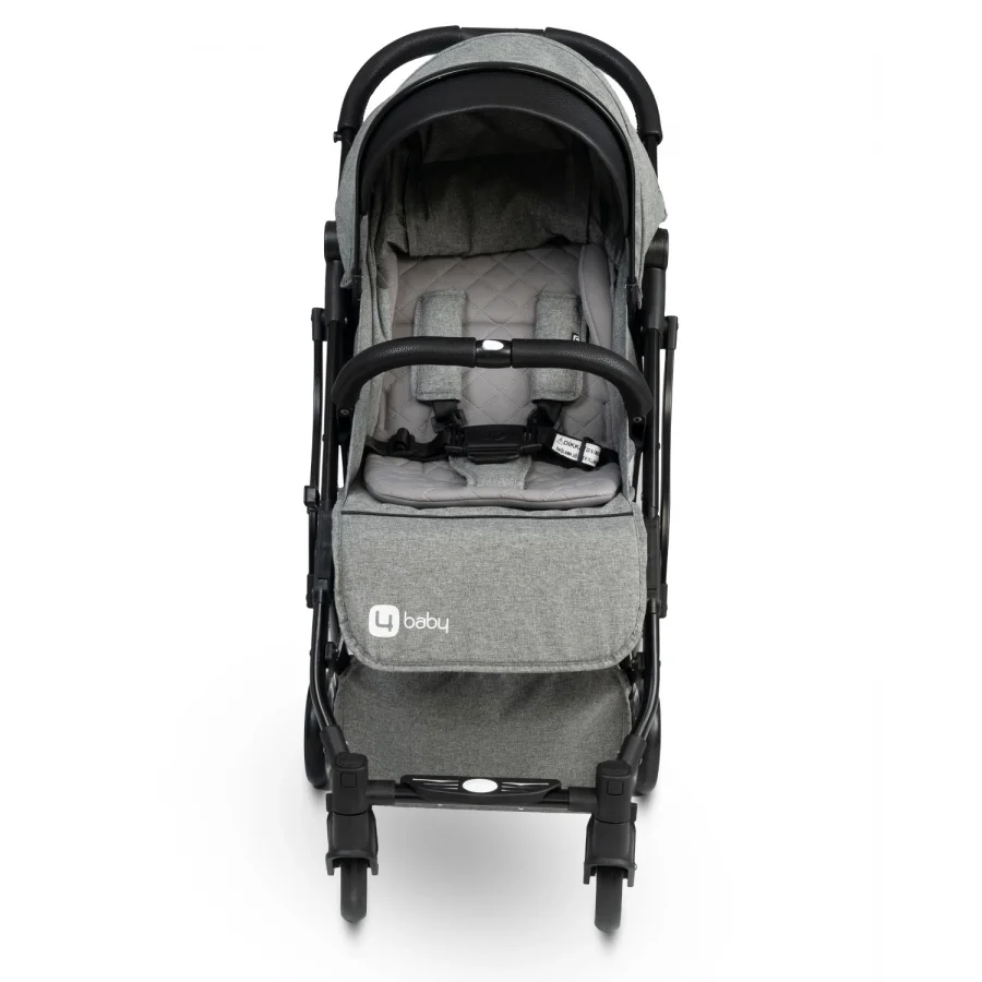 4 Baby Drone Siyah Kabin Boy Bebek Arabası - Gri