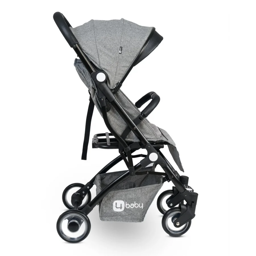 4 Baby Drone Siyah Kabin Boy Bebek Arabası - Gri