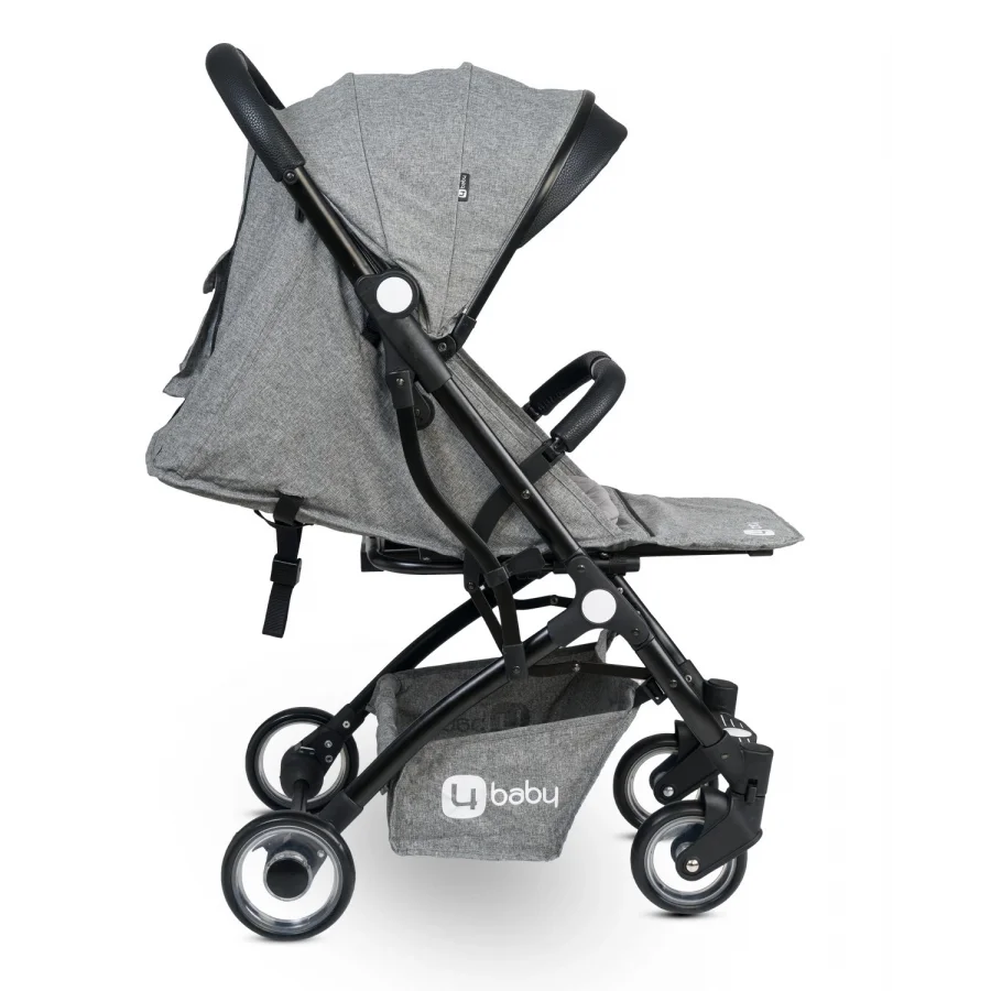 4 Baby Drone Siyah Kabin Boy Bebek Arabası - Gri
