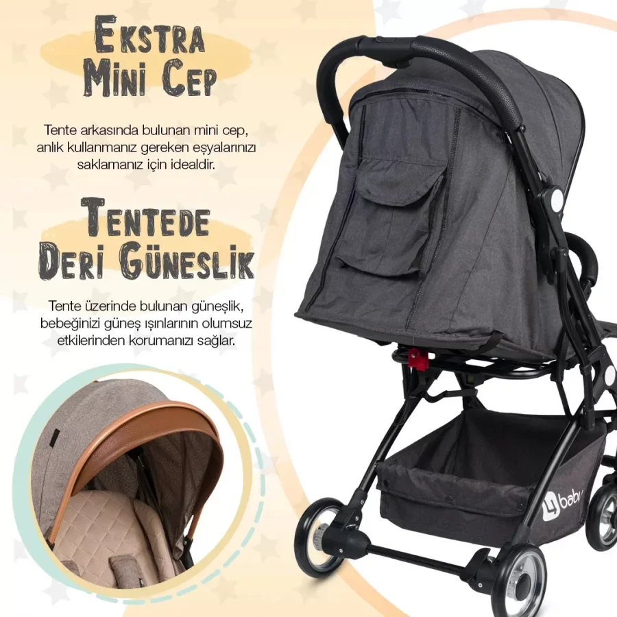 4 Baby Drone Travel Sistem Bebek Arabası Gold / Kahve