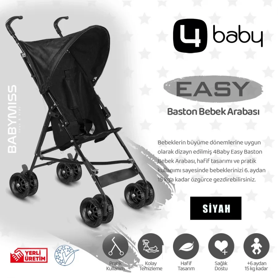4 Baby Easy Pratik Baston Bebek Arabası