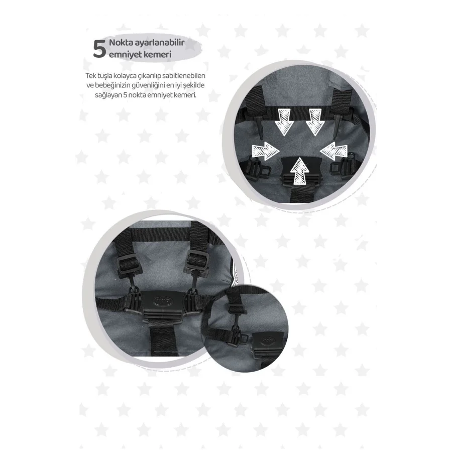 4 Baby Easy Pratik Baston Bebek Arabası - Gri