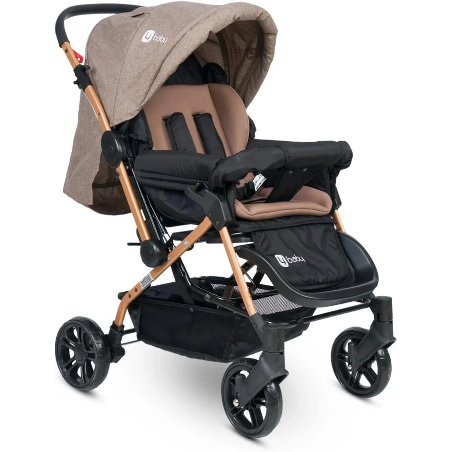 4 Baby Olympus Gold Çift Yönlü Bebek Arabası Kahve